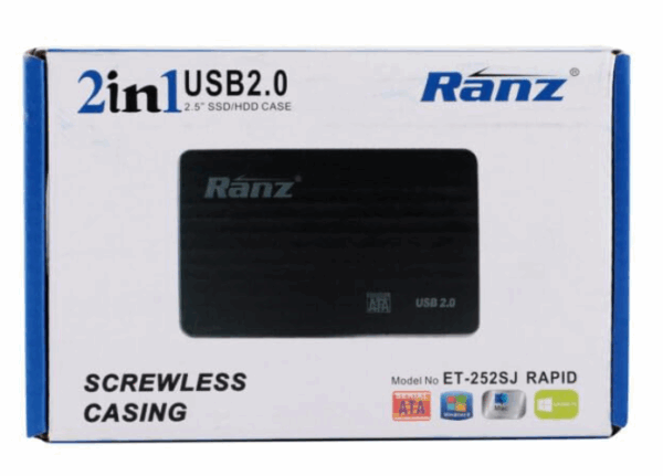 RANZ 2 IN 1 USB 2.0 SCREWLESS CASSING ET-252SJ RAPID