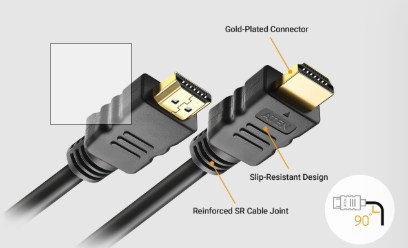 HDMI Cable M m 4K High Speed Ultra HD HDMI 2.0 Cable ,4K @ 60Hz, Ultra HD, 2K, 1080P (Compatible with HD LED TV, Laptop, Monitor, Computer, Xbox 360,PS5 PS4, Black, One Cable)